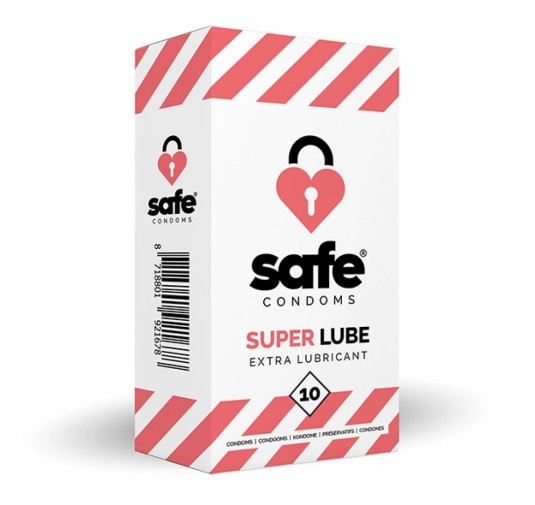 Prezerwatywy nawilżane - Safe Super Lube 10 szt